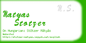 matyas stotzer business card